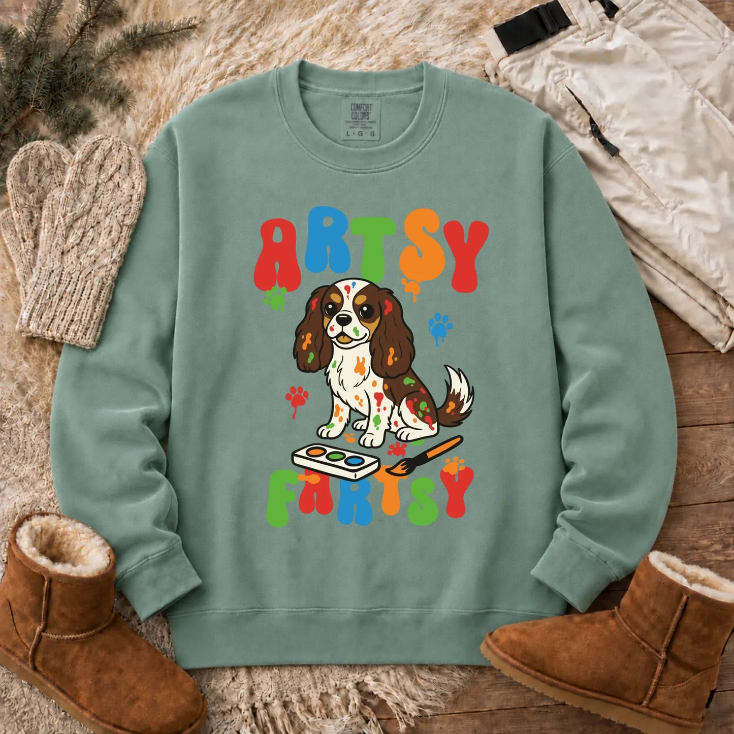 Sweatshirt Light Green / S Custom Cavalier Funny Artist Painter Unisex Sweatshirt