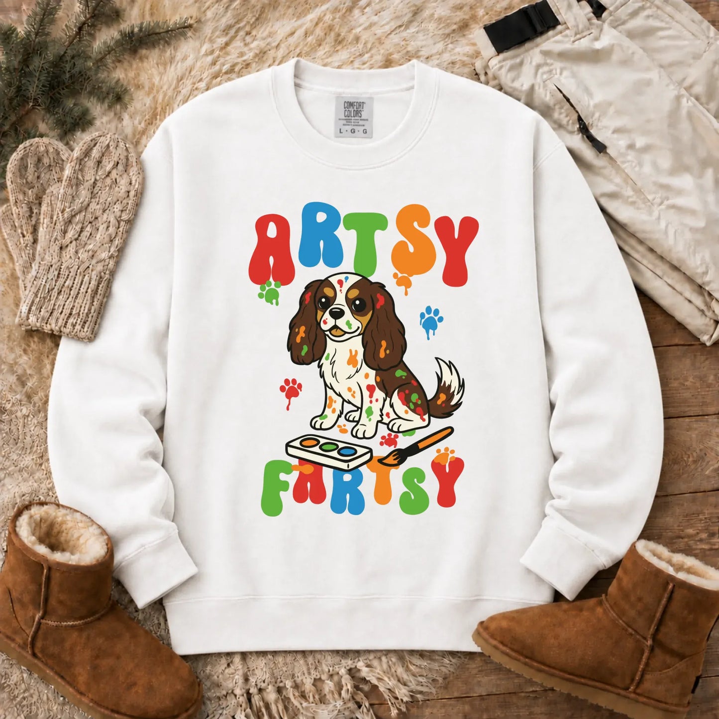 Sweatshirt White / S Custom Cavalier Funny Artist Painter Unisex Sweatshirt