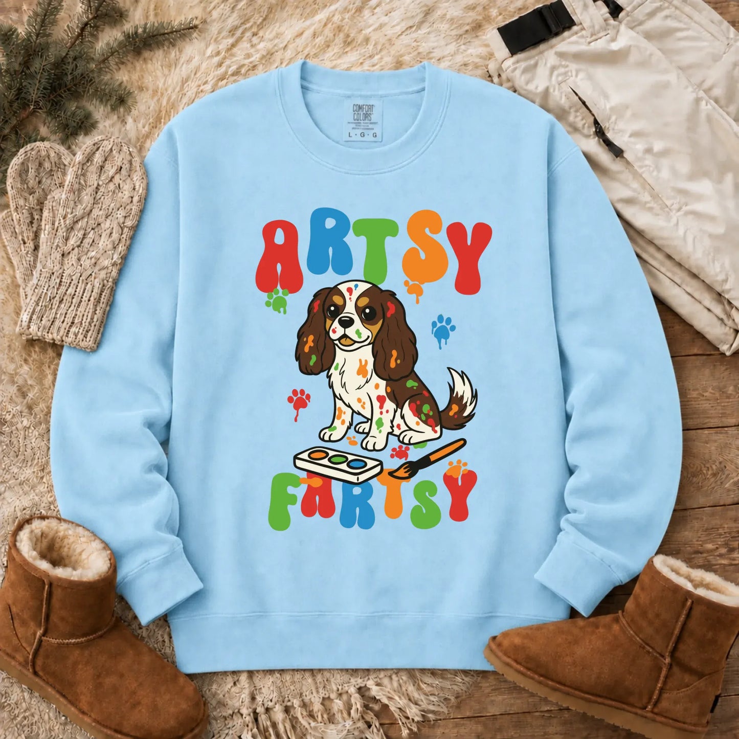 Sweatshirt Chambray / S Custom Cavalier Funny Artist Painter Unisex Sweatshirt