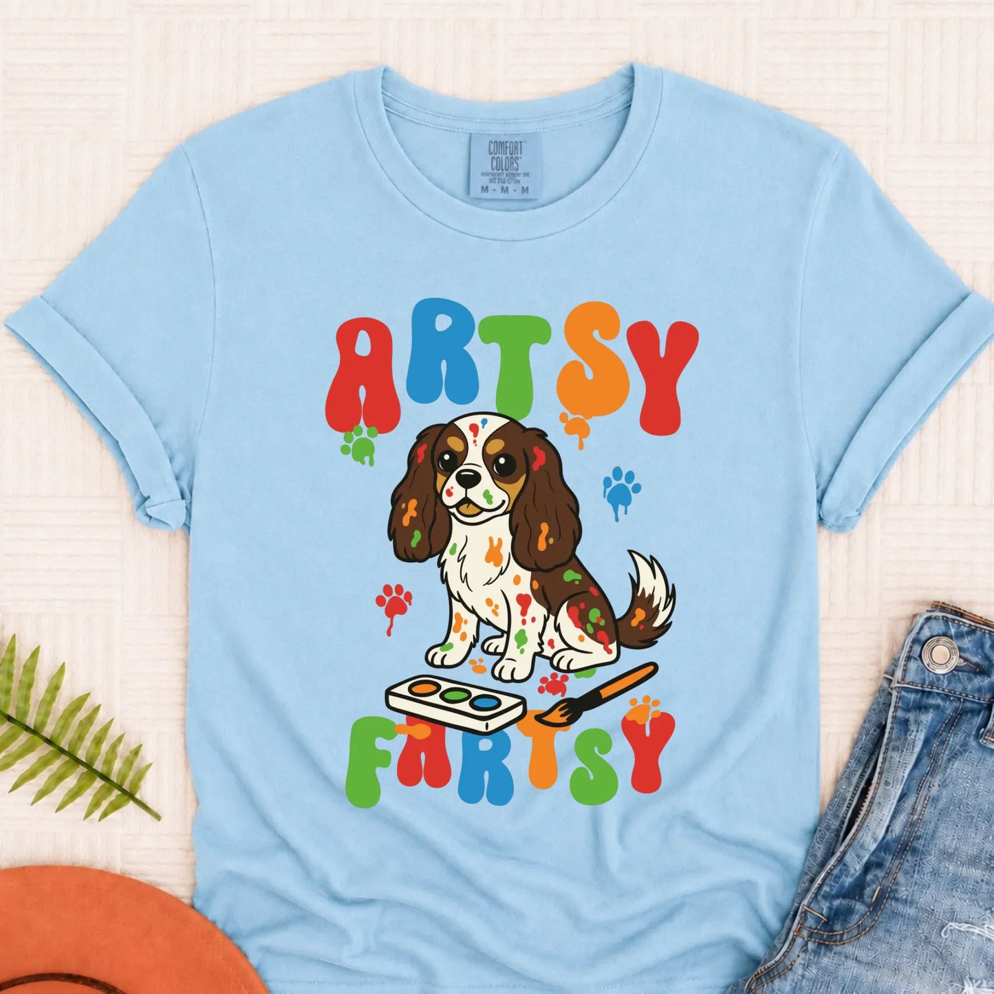 T-Shirt Chambray / S Custom Cavalier Funny Artist Painter Unisex Tshirt