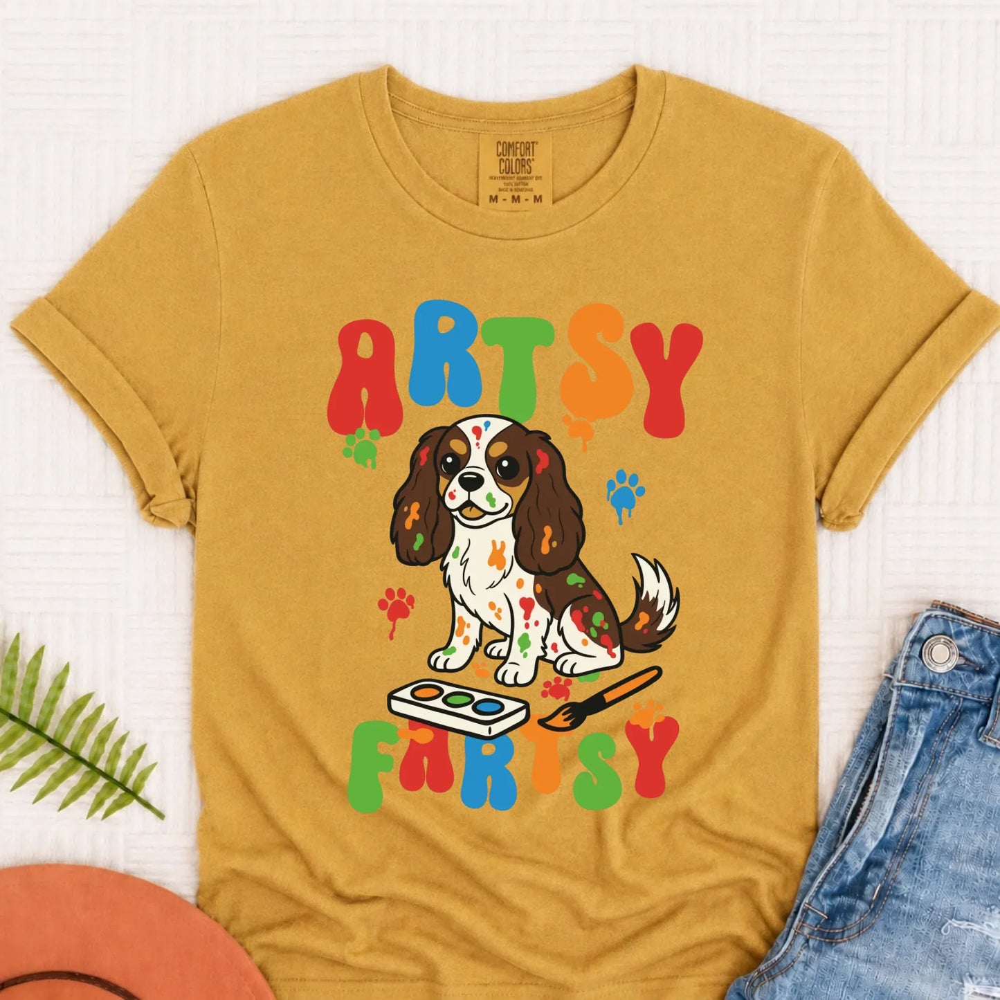 T-Shirt Mustard / S Custom Cavalier Funny Artist Painter Unisex Tshirt