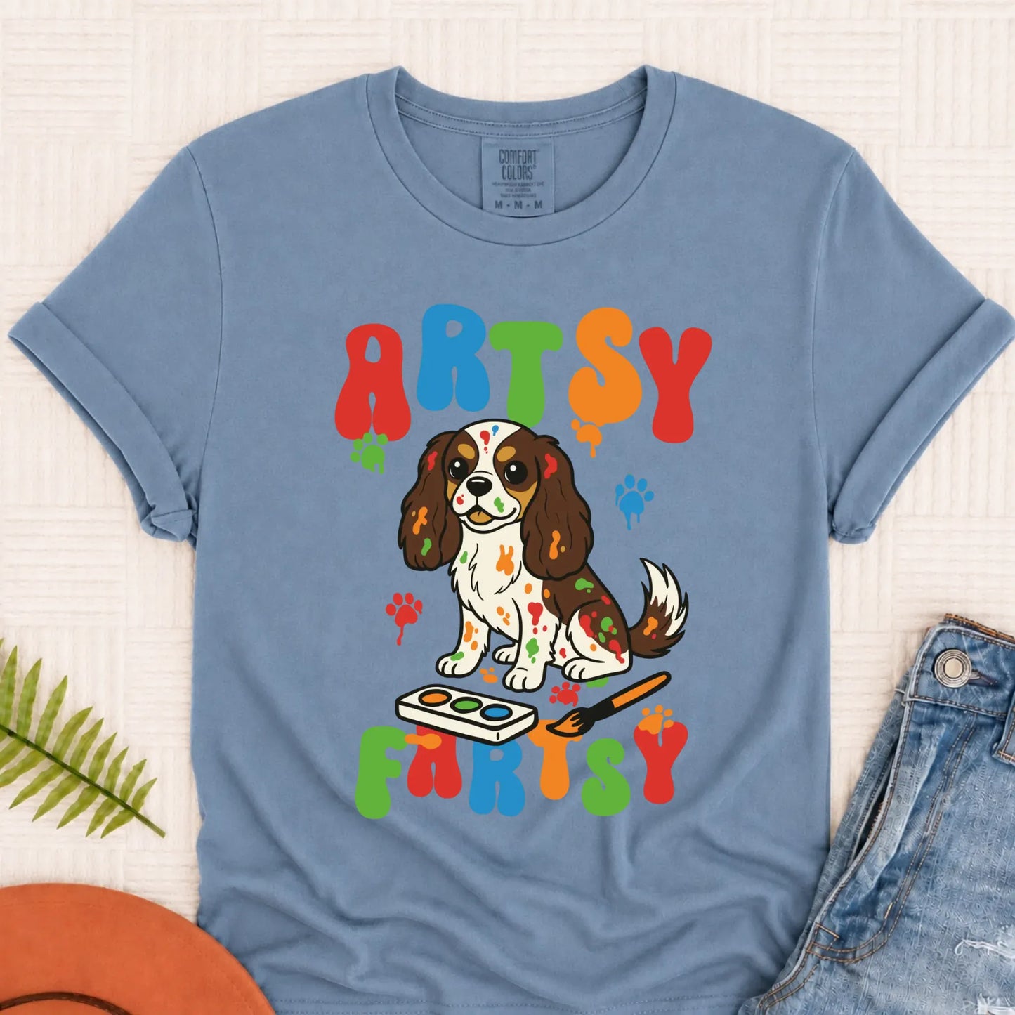 T-Shirt Blue Jean / S Custom Cavalier Funny Artist Painter Unisex Tshirt