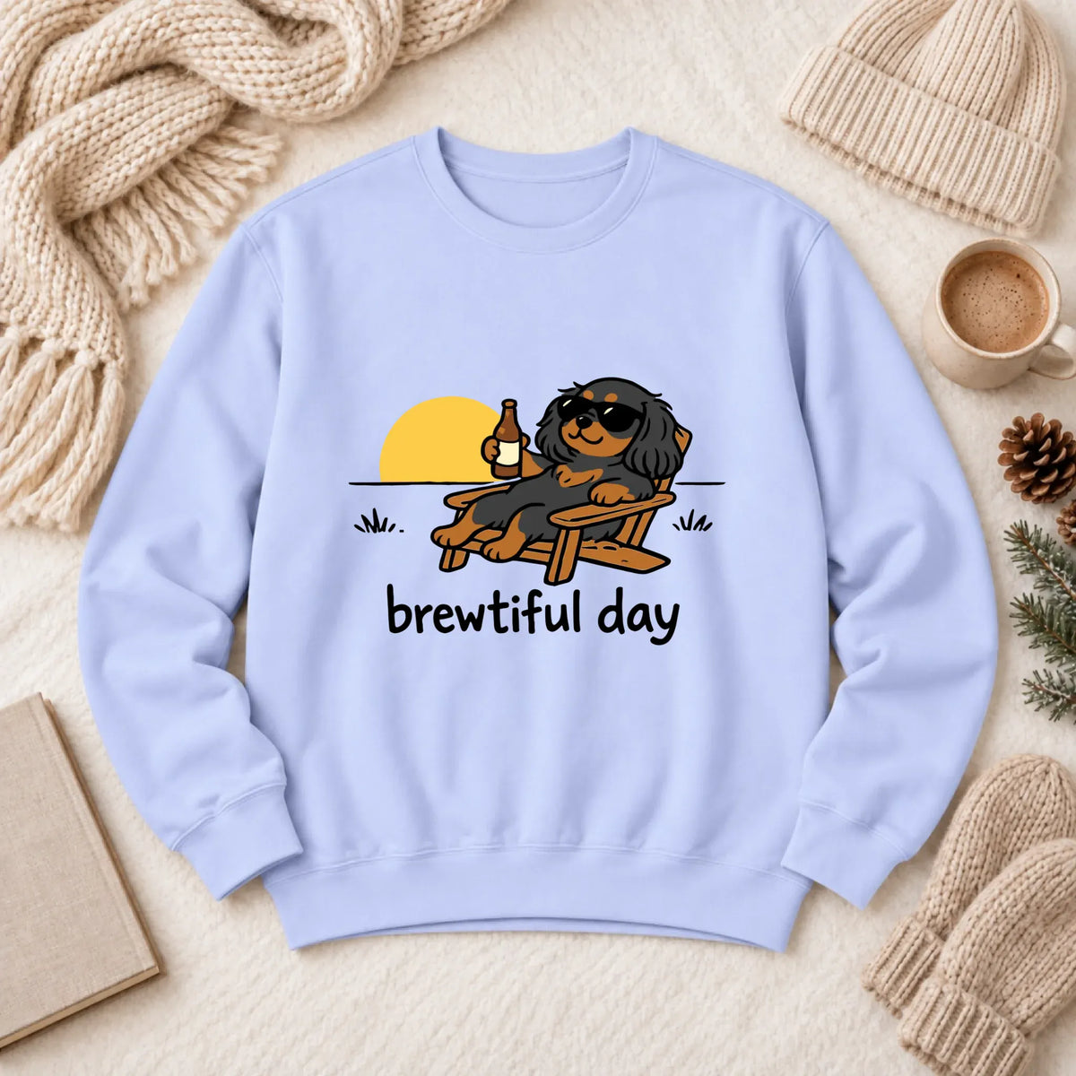 Custom Cavalier Funny Beer Unisex Sweatshirt Hydrangea