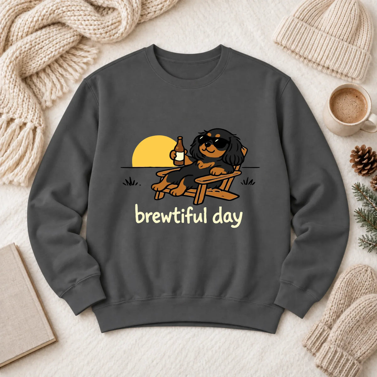 Custom Cavalier Funny Beer Unisex Sweatshirt Pepper