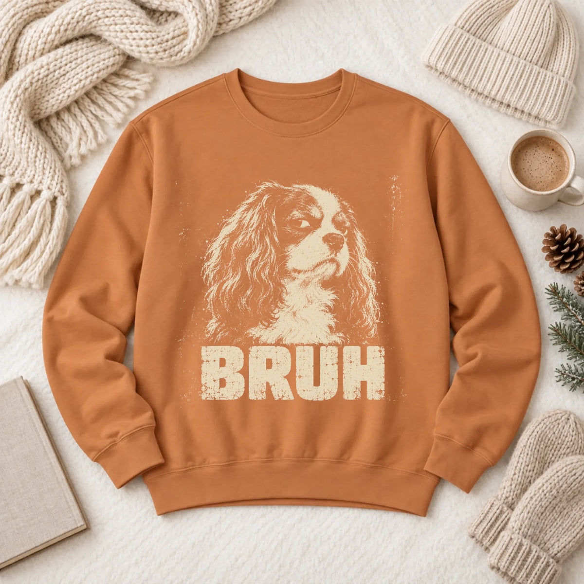 Sweatshirt Yam / S Custom Cavalier Funny Bruh Unisex Sweatshirt