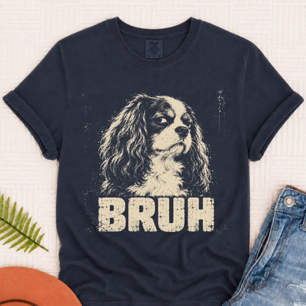 T-Shirt Navy / S Custom Cavalier Funny Bruh Unisex TShirt