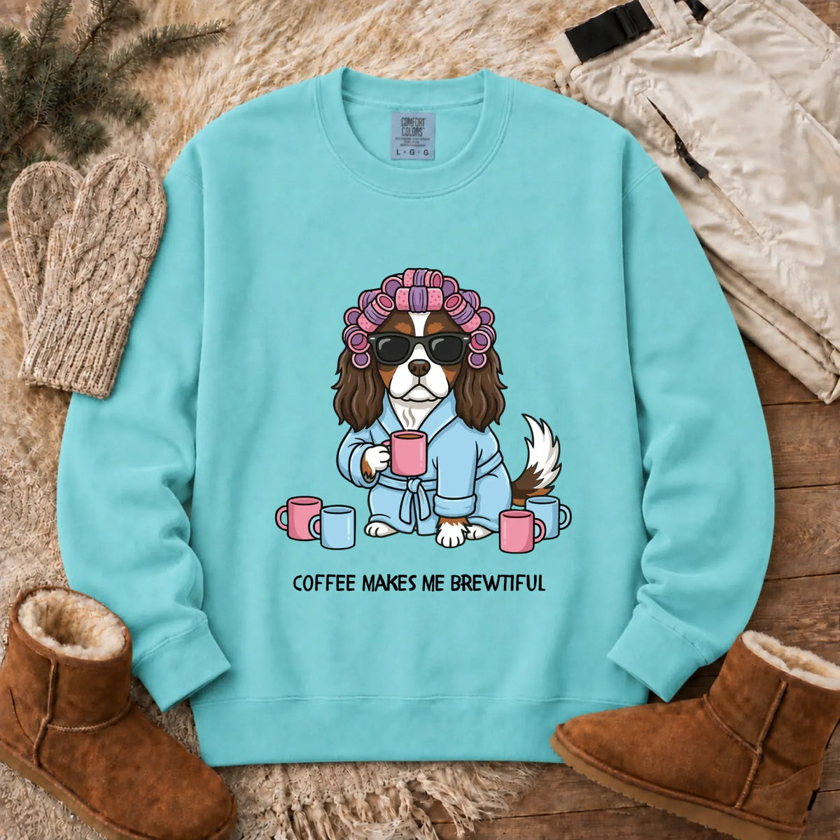 Sweatshirt Chalky Mint / S Custom Cavalier Funny Coffee Unisex Sweatshirt
