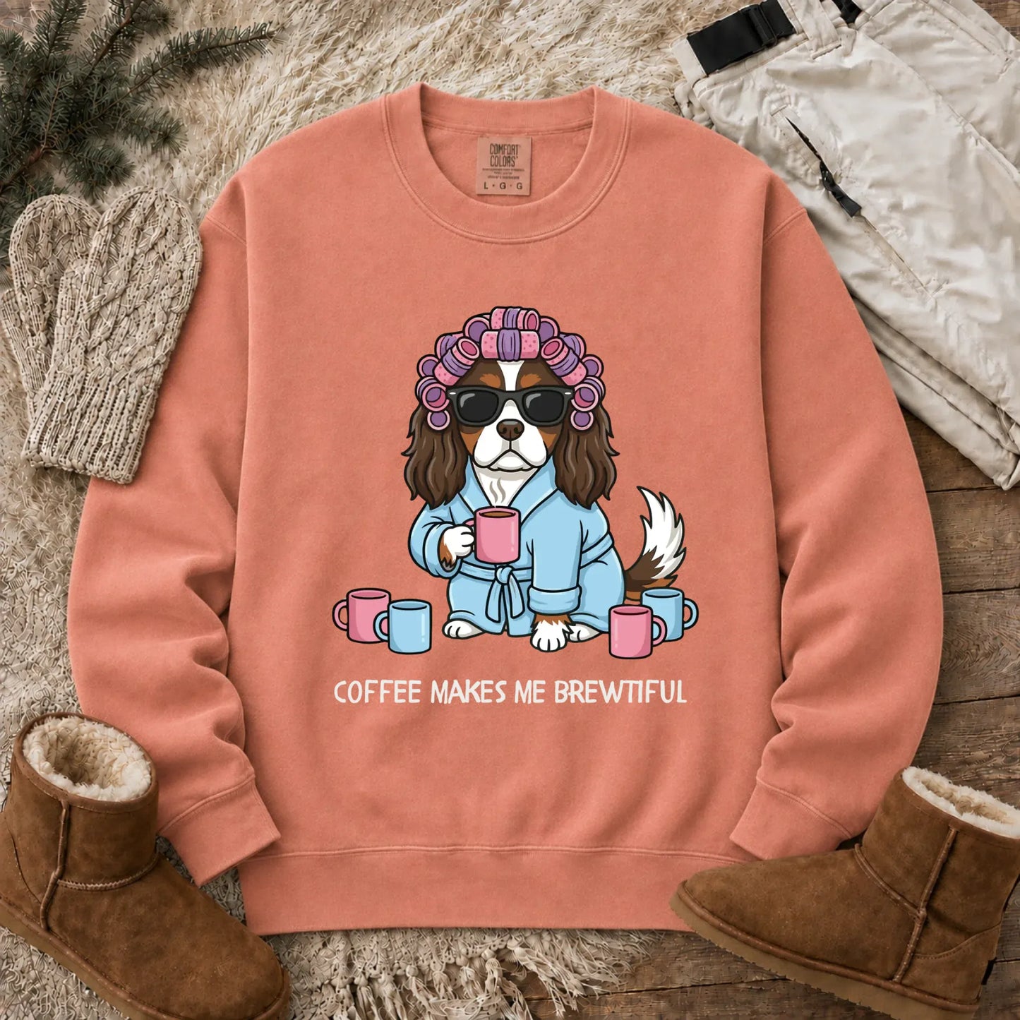 Sweatshirt Terracotta / S Custom Cavalier Funny Coffee Unisex Sweatshirt