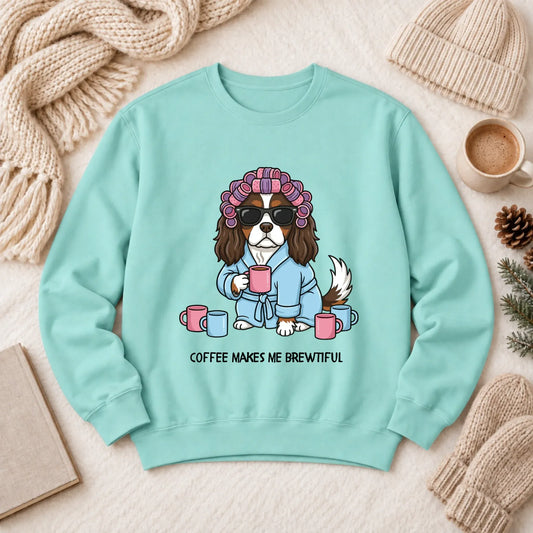 Custom Cavalier Funny Coffee Unisex Sweatshirt Chalky Mint
