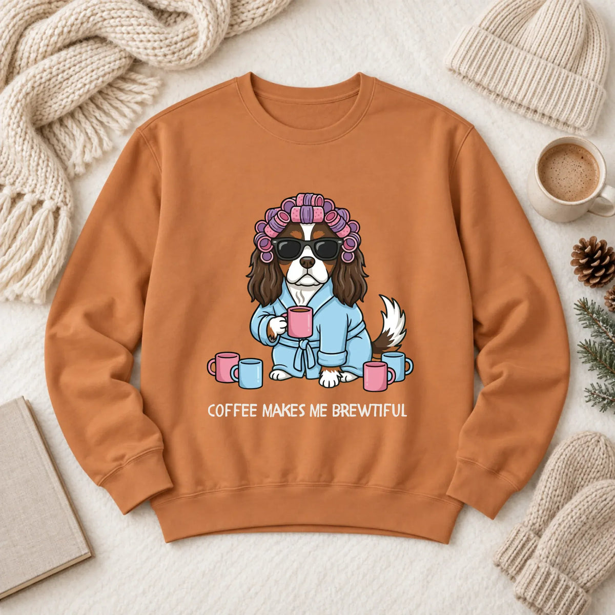 Custom Cavalier Funny Coffee Unisex Sweatshirt Yam