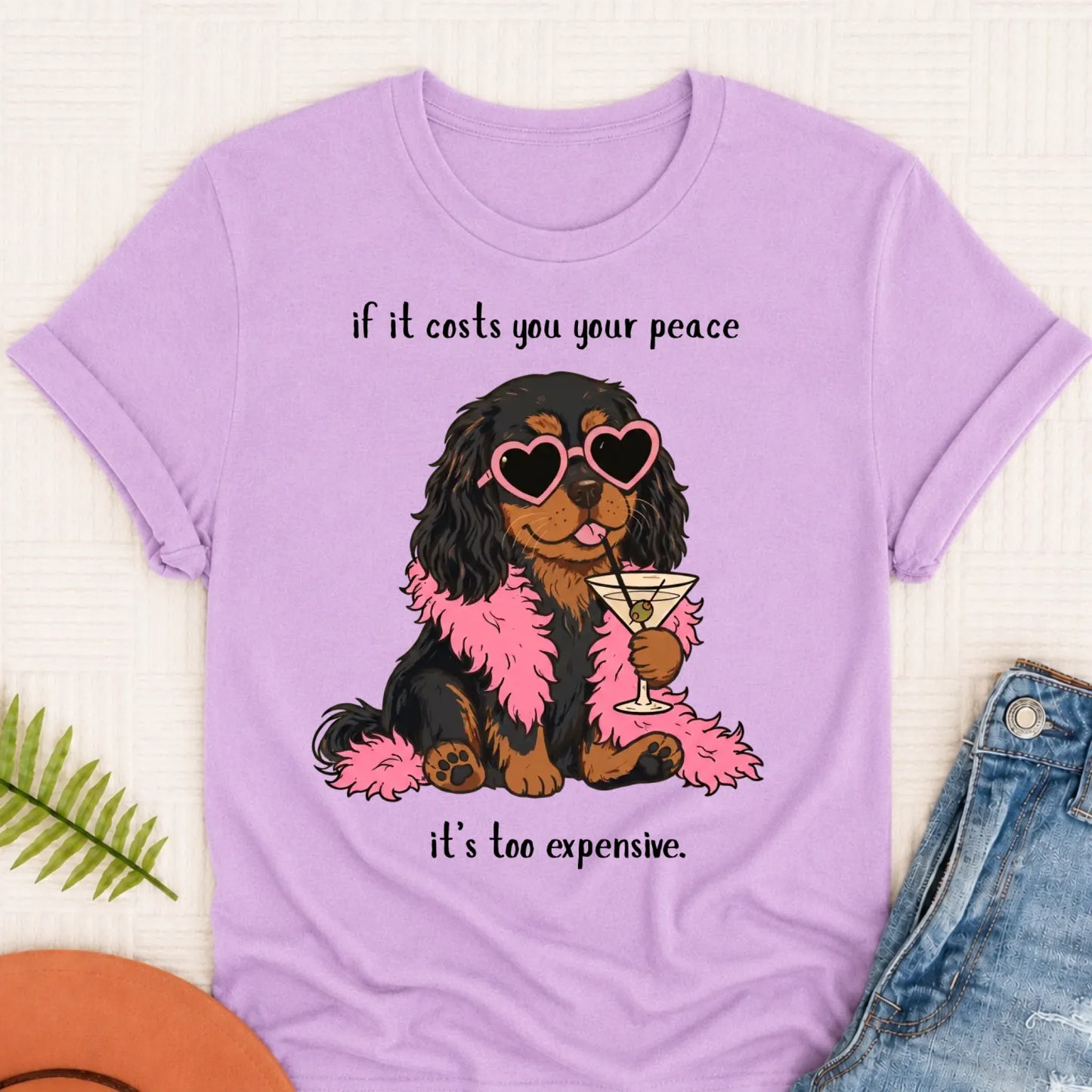 Custom Cavalier Funny Costs You Peace Unisex TShirt Orchid