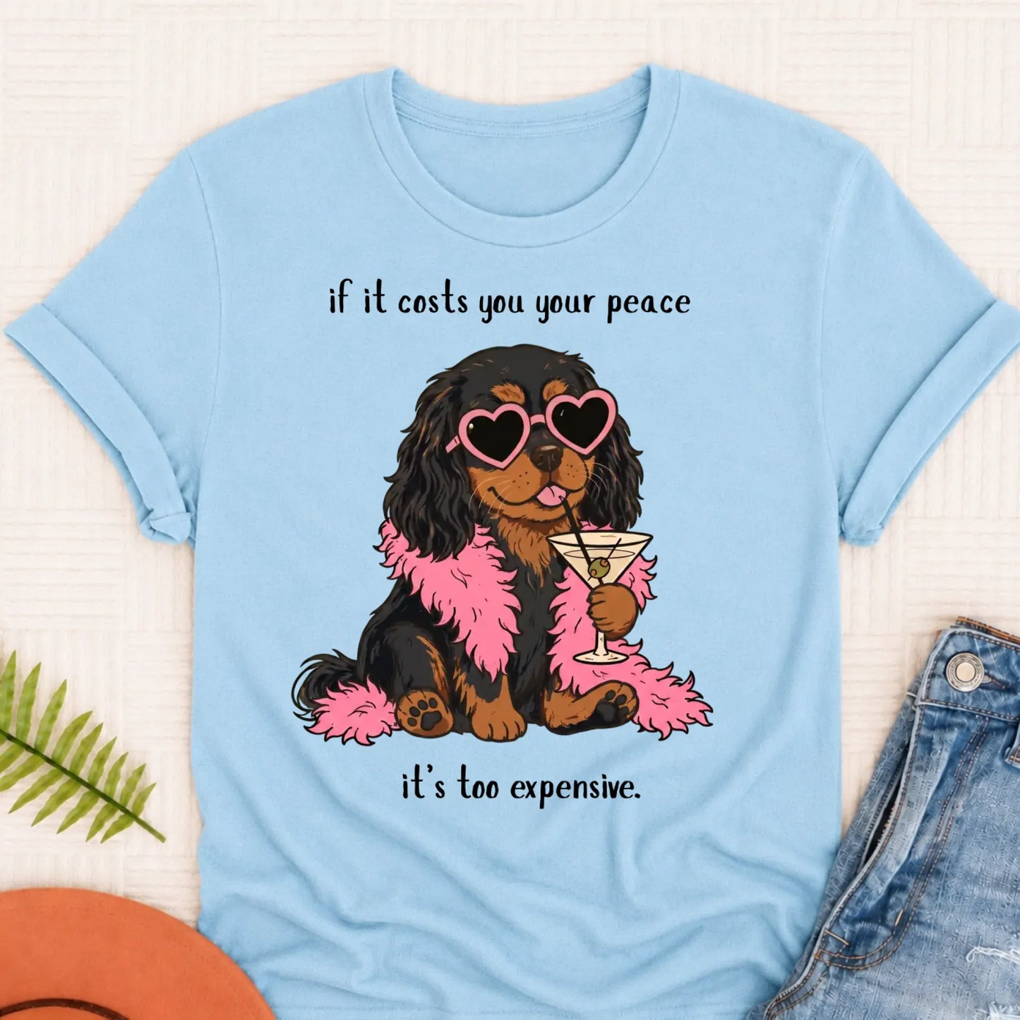 Custom Cavalier Funny Costs You Peace Unisex TShirt Chambray