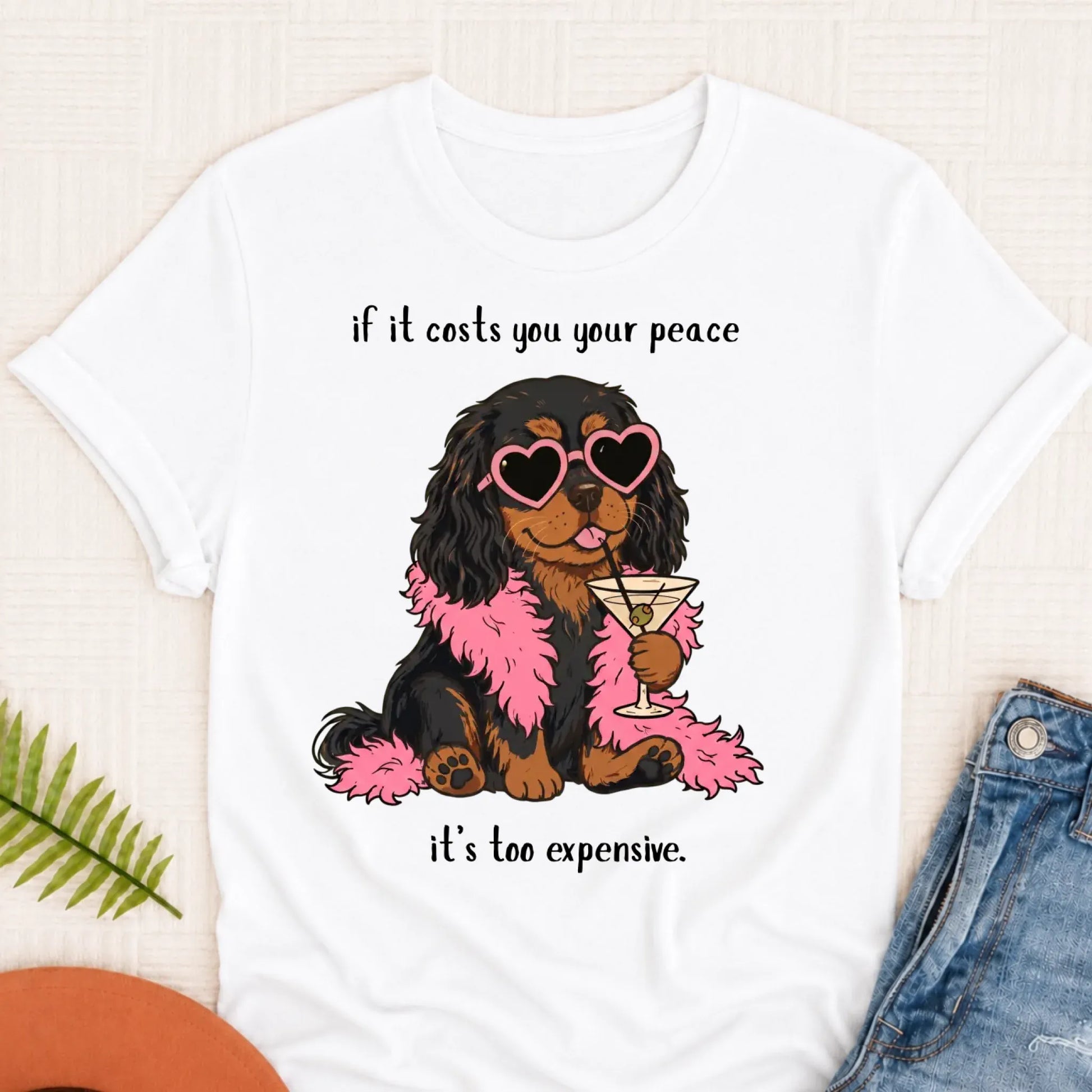 Custom Cavalier Funny Costs You Peace Unisex TShirt White