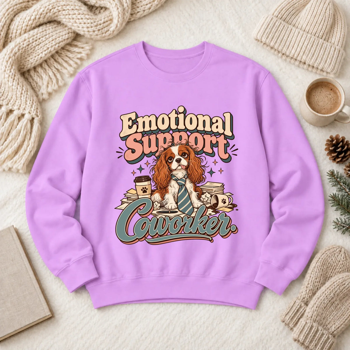 Customizer 1466 LW Sweatshirt Light / Neon Violet / S Custom Cavalier Funny Coworker Unisex Sweatshirt