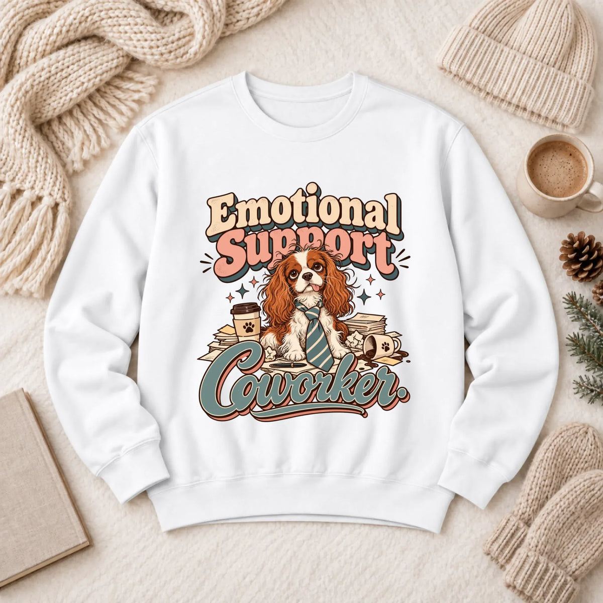 Customizer 1466 LW Sweatshirt Light / White / S Custom Cavalier Funny Coworker Unisex Sweatshirt