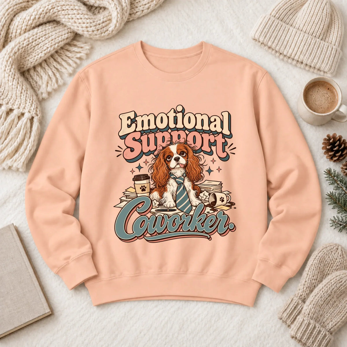 Customizer 1466 LW Sweatshirt Light / Peachy / S Custom Cavalier Funny Coworker Unisex Sweatshirt