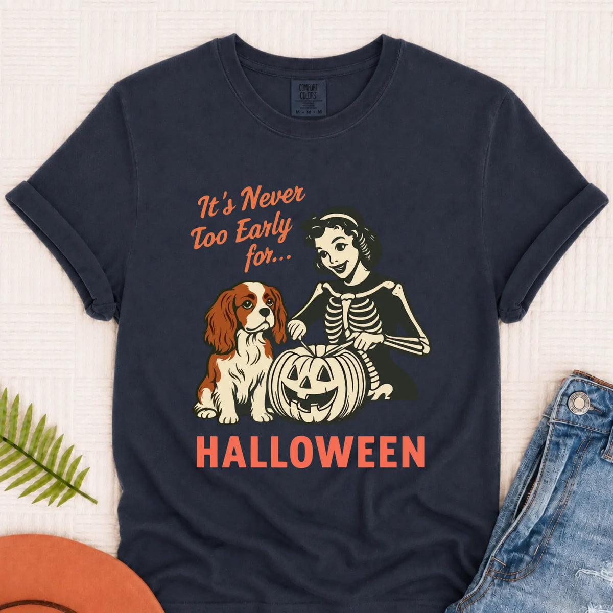 Custom Cavalier Funny Halloween Unisex TShirt Navy
