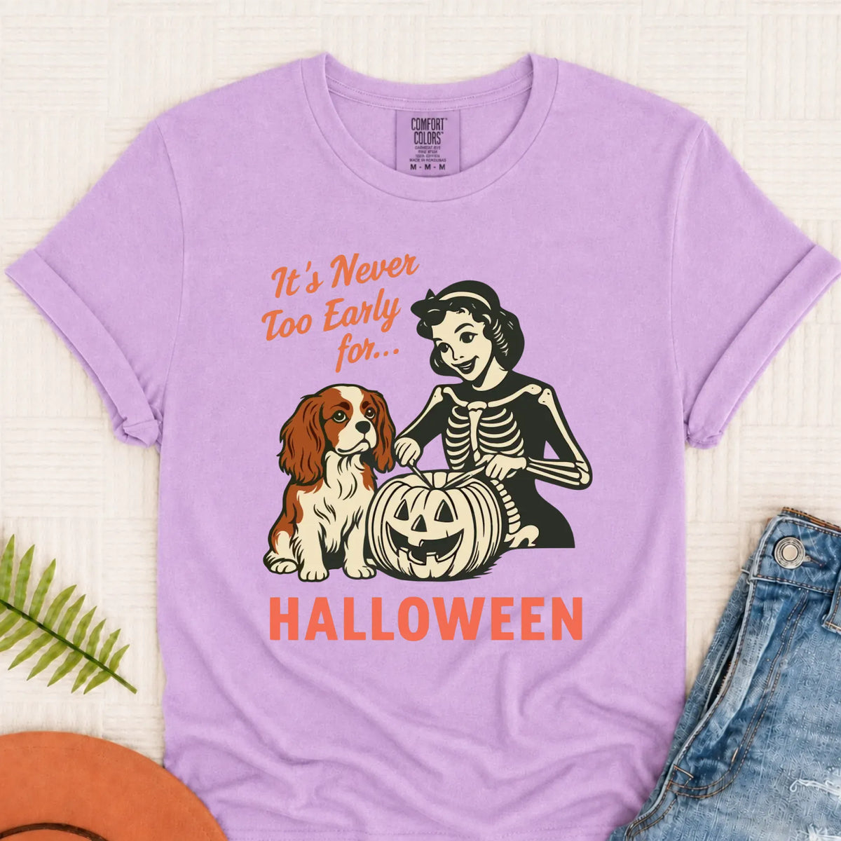 Custom Cavalier Funny Halloween Unisex TShirt Orchid