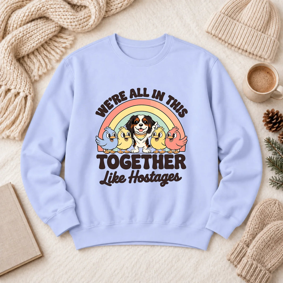 Custom Cavalier Funny Hostage Situation Unisex Sweatshirt Hydrangea
