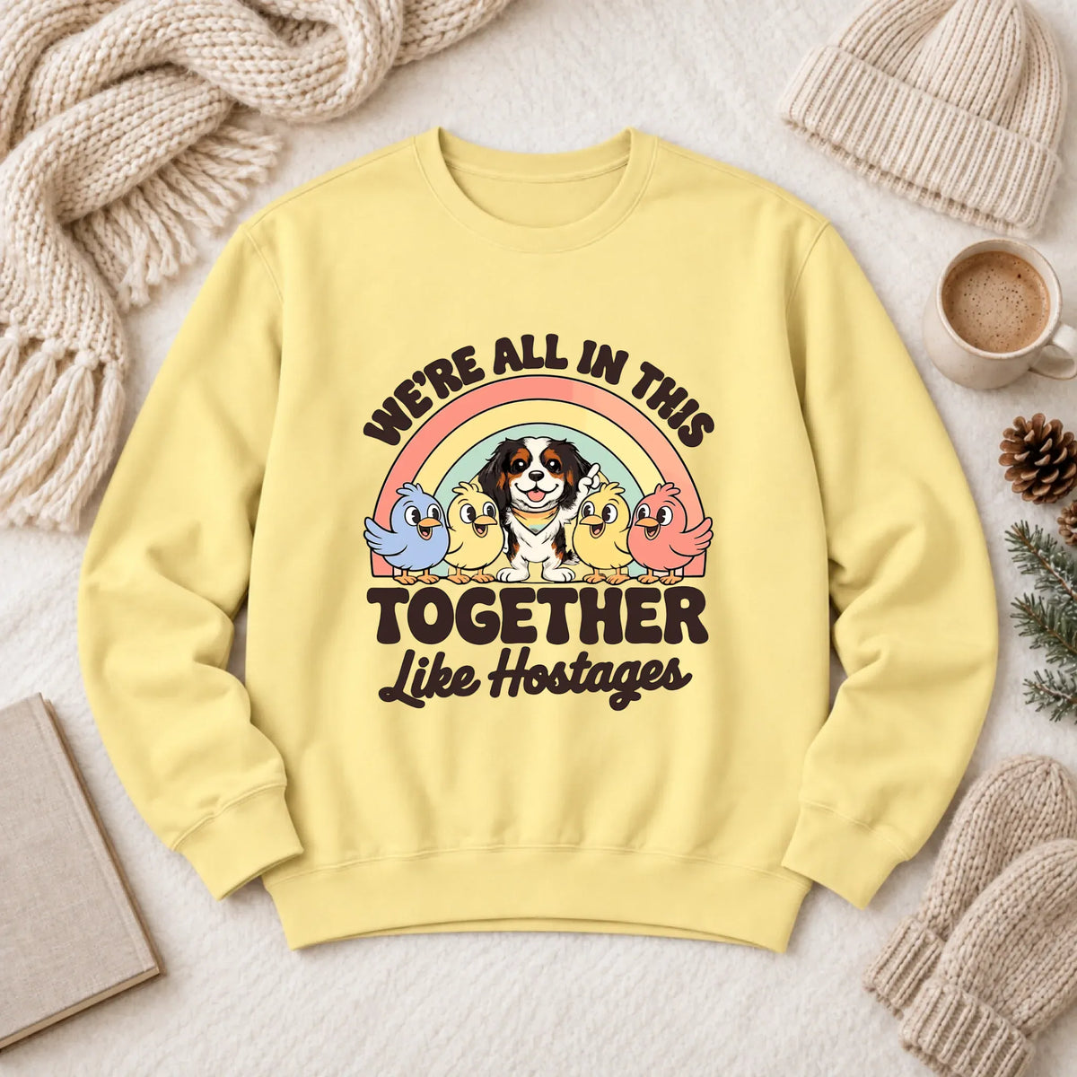 Custom Cavalier Funny Hostage Situation Unisex Sweatshirt Butter
