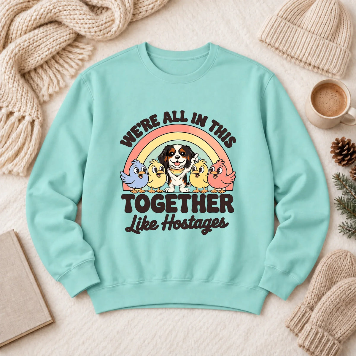 Custom Cavalier Funny Hostage Situation Unisex Sweatshirt Chalky Mint