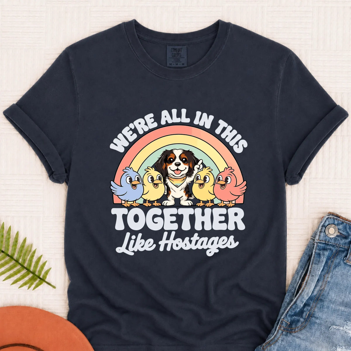 Custom Cavalier Funny Hostage Situation Unisex TShirt Navy