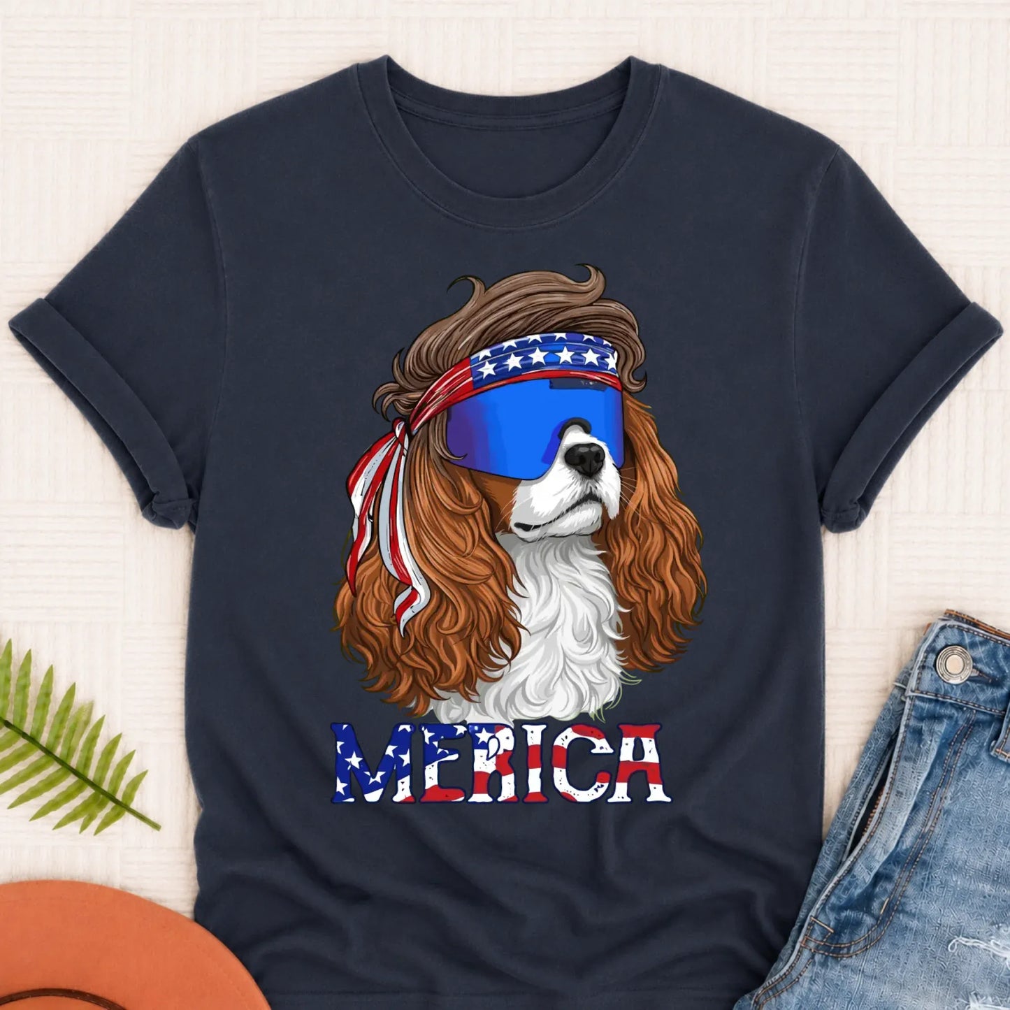 Custom Cavalier Funny Merica USA Unisex Tshirt Navy