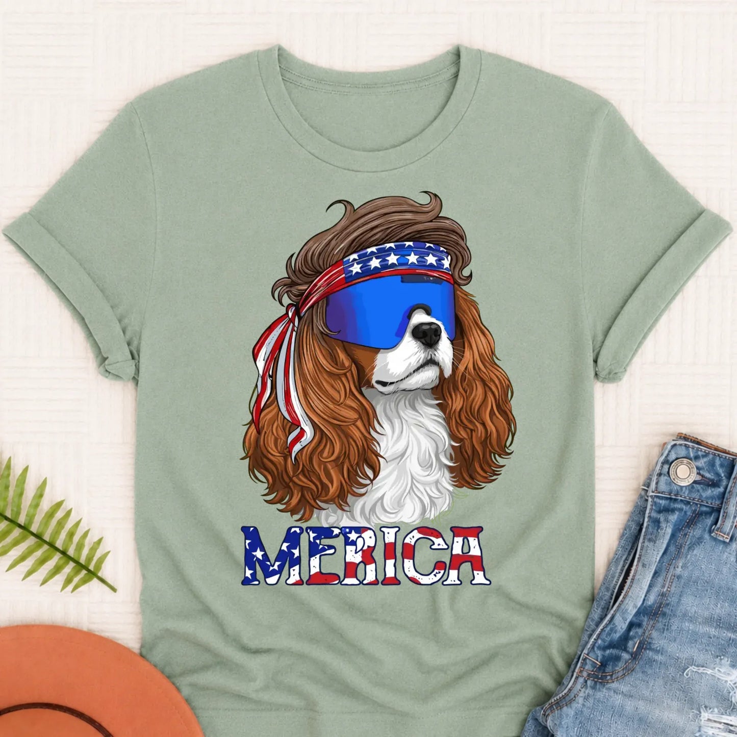 Custom Cavalier Funny Merica USA Unisex Tshirt Bay