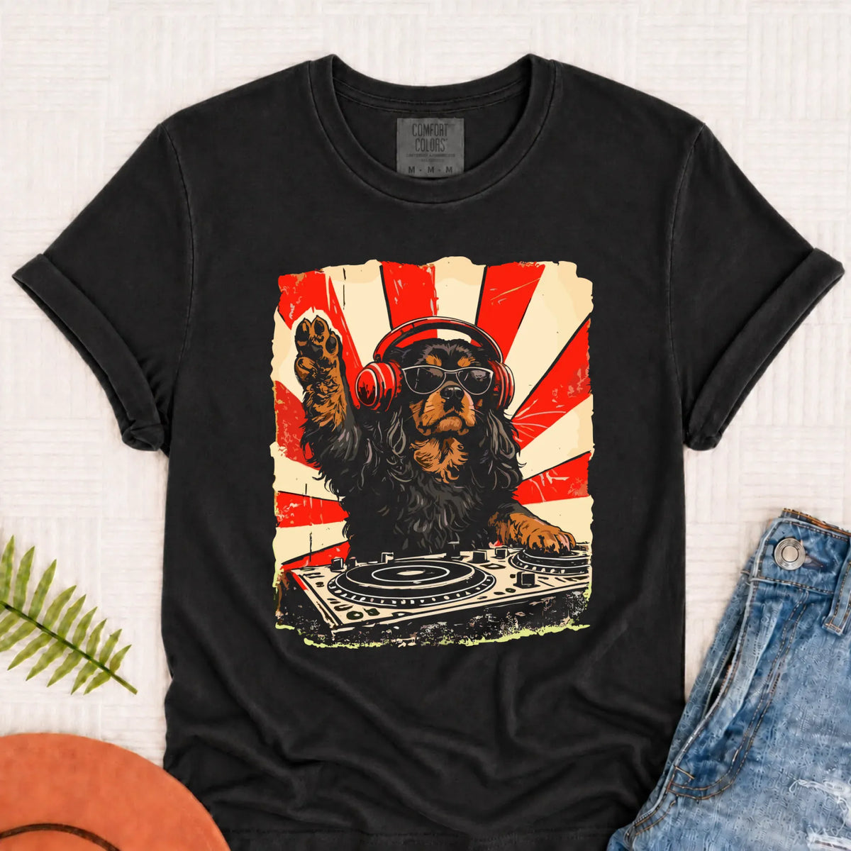 Custom Cavalier Funny Music DJ Unisex TShirt Graphite