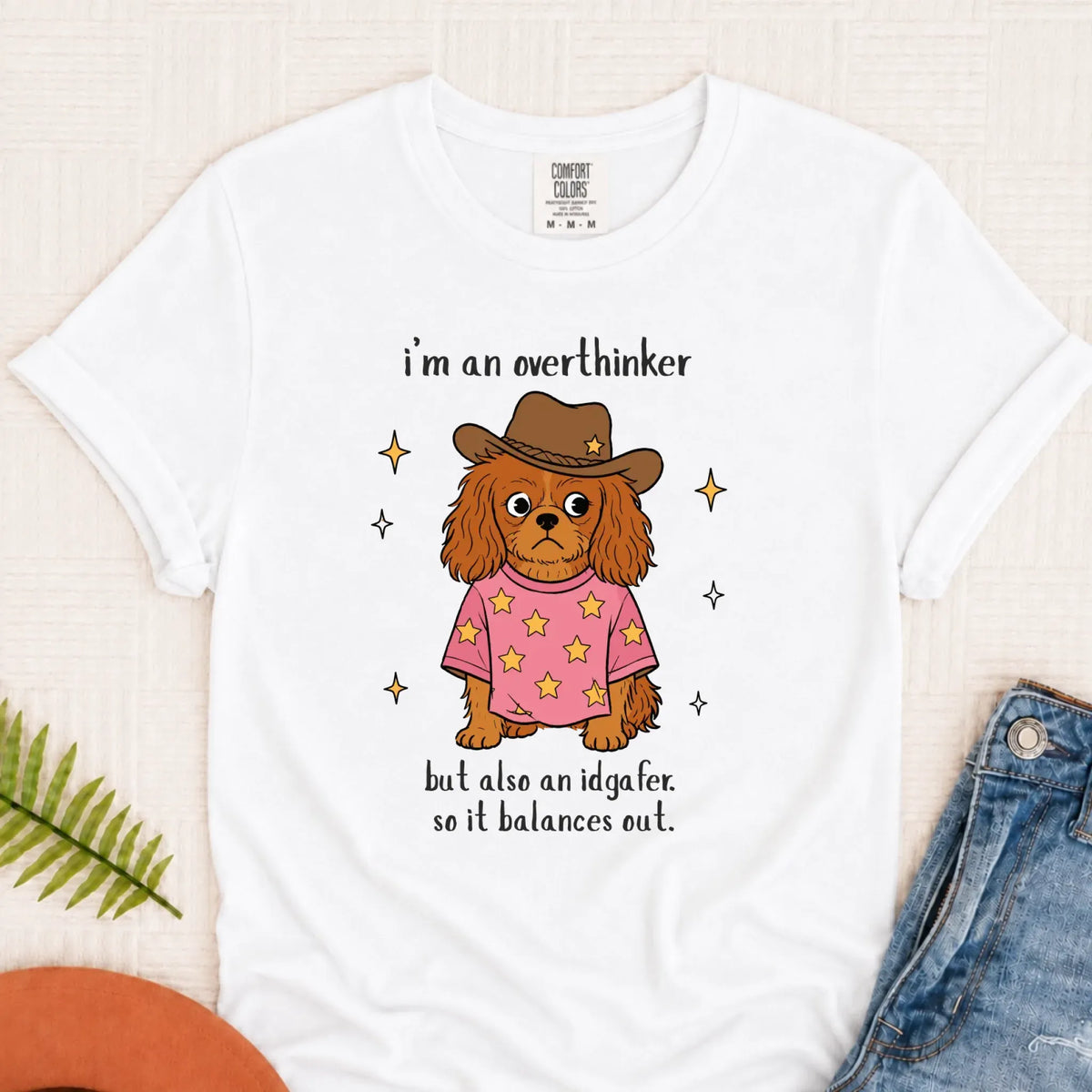 Custom Cavalier Funny Overthinker Unisex TShirt White