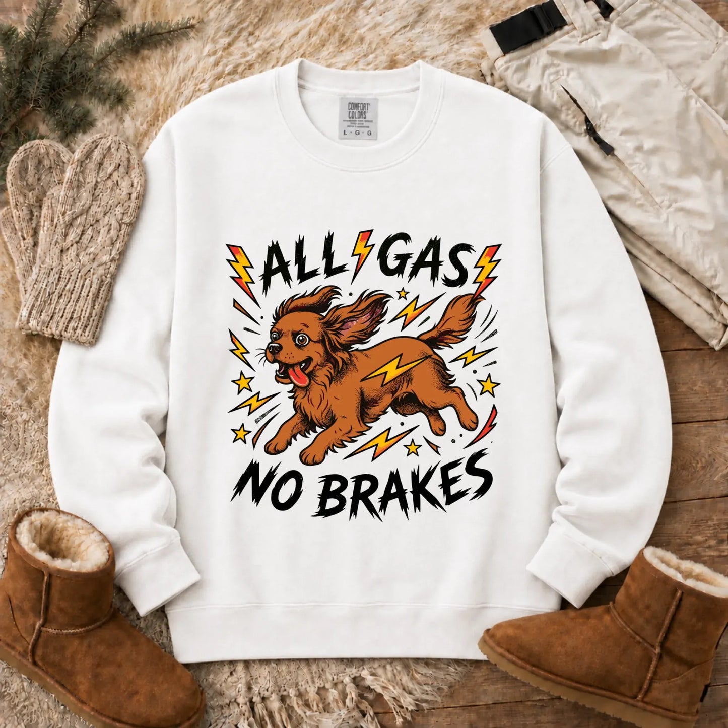 Custom Cavalier Funny Zoomies Unisex Sweatshirt White