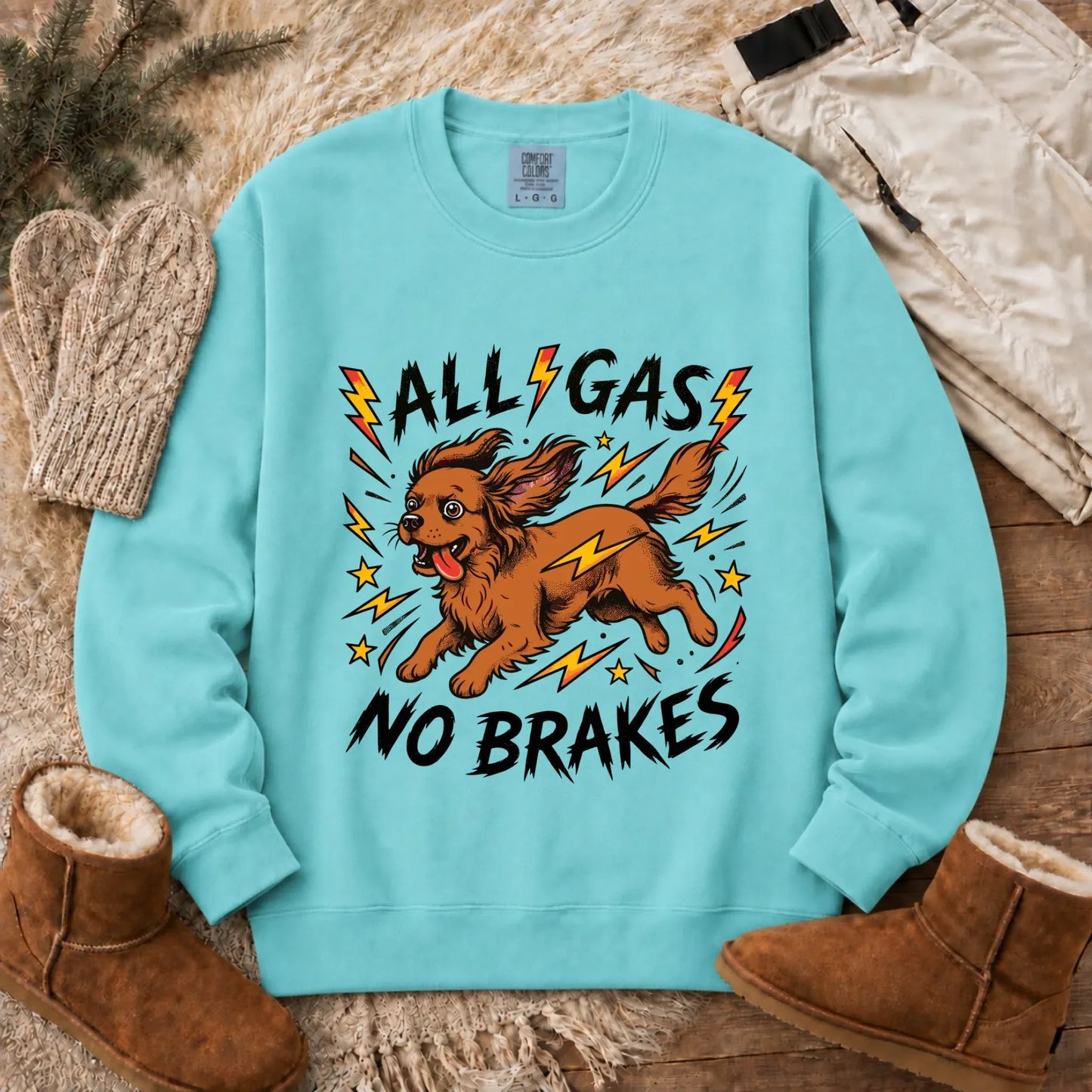Custom Cavalier Funny Zoomies Unisex Sweatshirt Chalky Mint