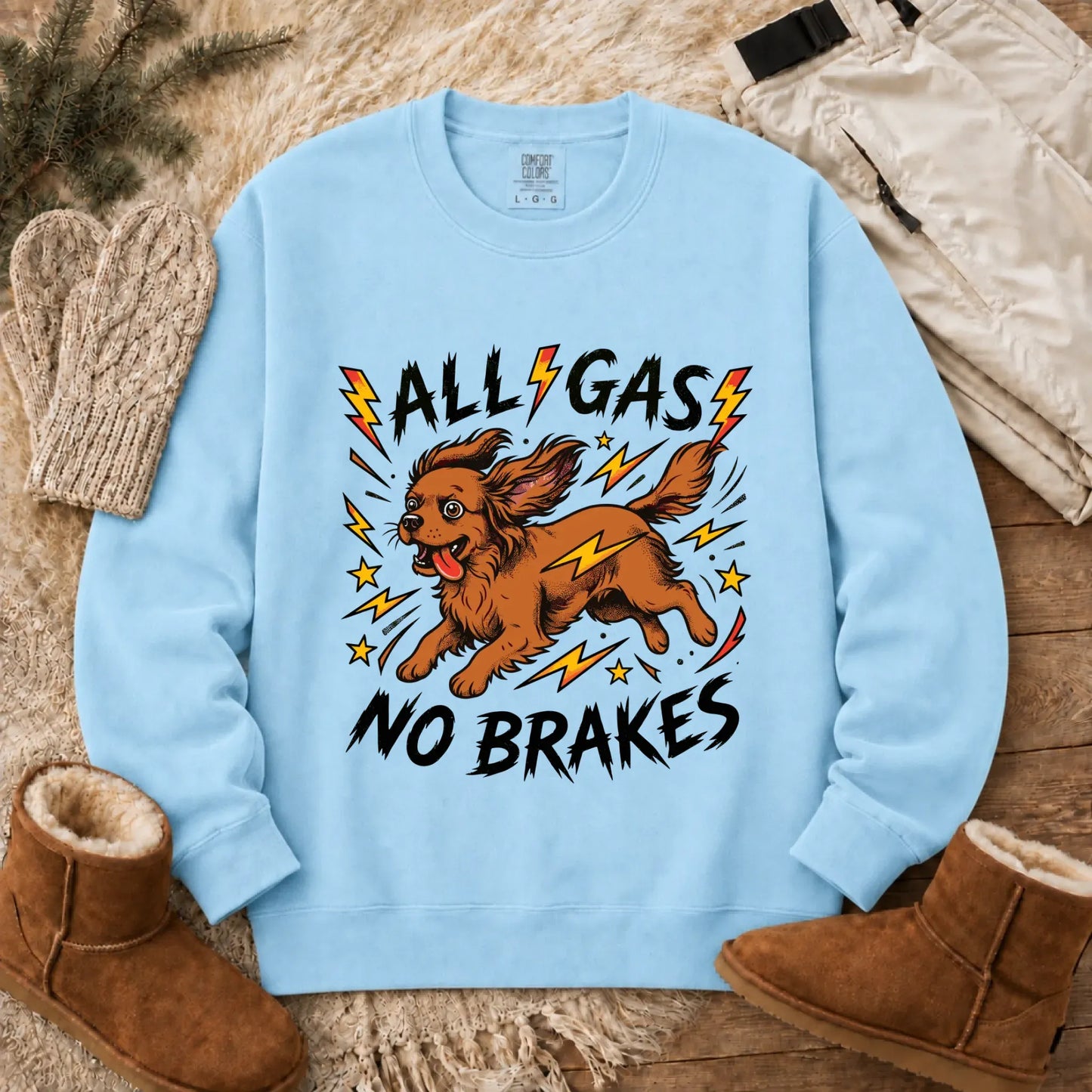 Custom Cavalier Funny Zoomies Unisex Sweatshirt Chambray