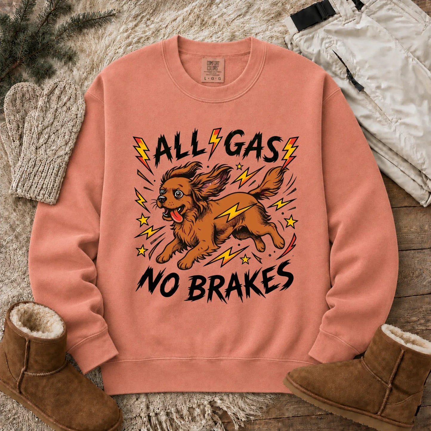 Custom Cavalier Funny Zoomies Unisex Sweatshirt Terracotta