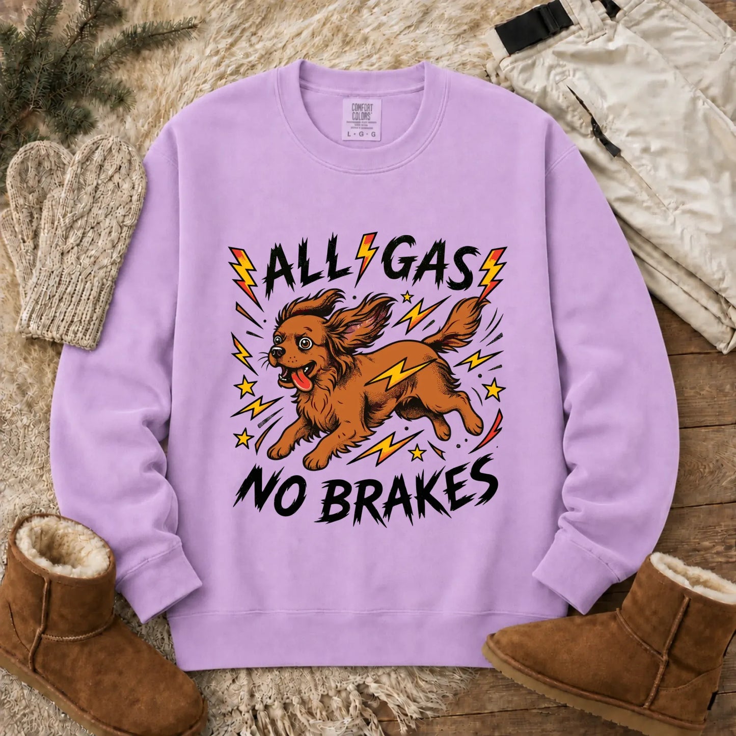 Custom Cavalier Funny Zoomies Unisex Sweatshirt Orchid
