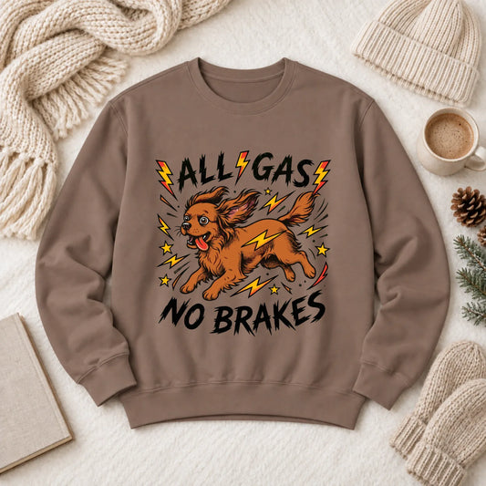 Custom Cavalier Funny Zoomies Unisex Sweatshirt 1466 LW Sweatshirt Dark Espresso
