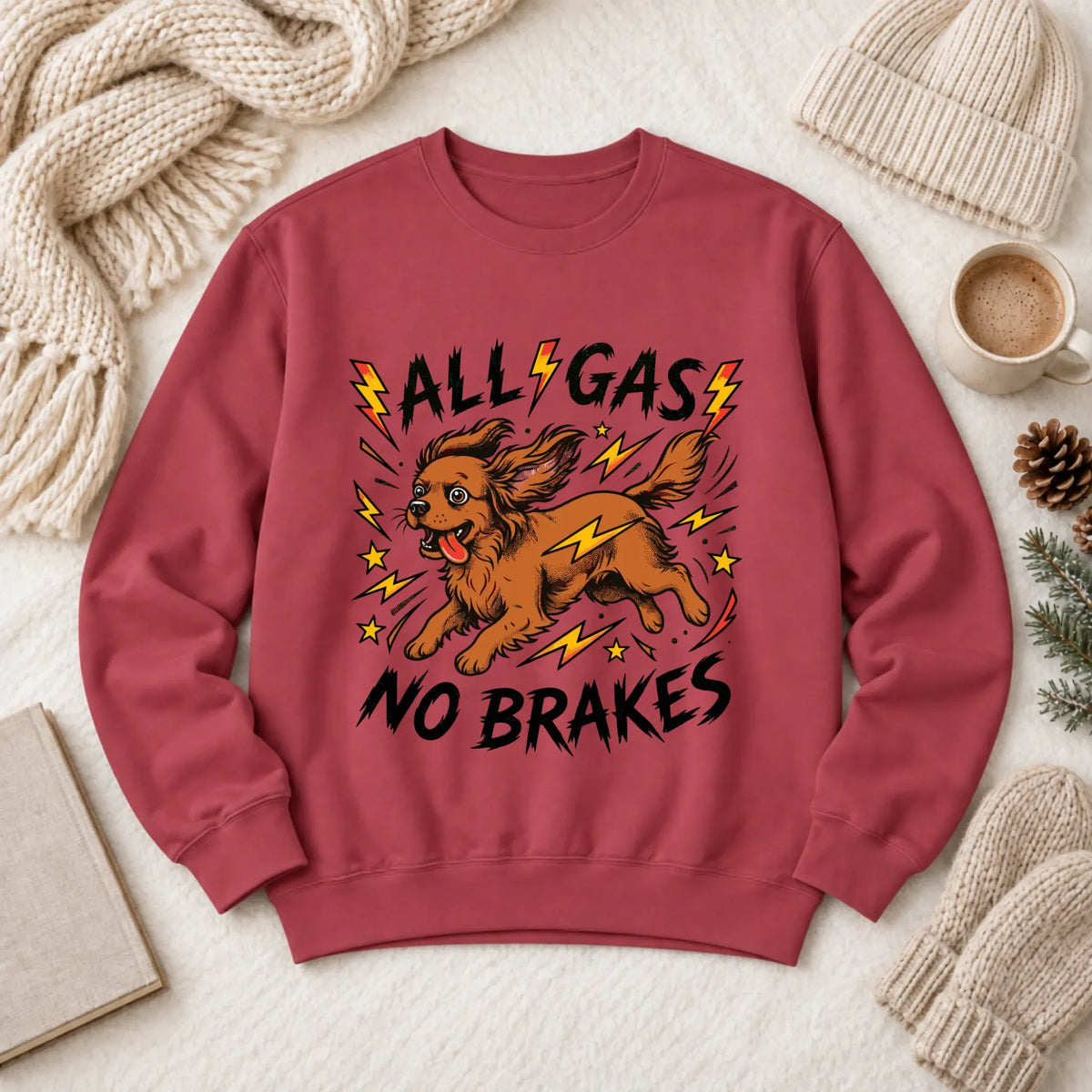 Custom Cavalier Funny Zoomies Unisex Sweatshirt 1466 LW Sweatshirt Dark Crimson