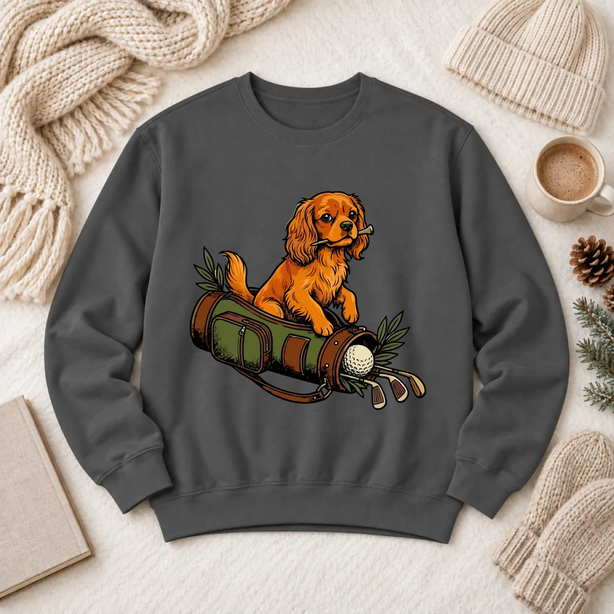 Custom Cavalier Golf Bag Golfer Unisex Sweatshirt Pepper