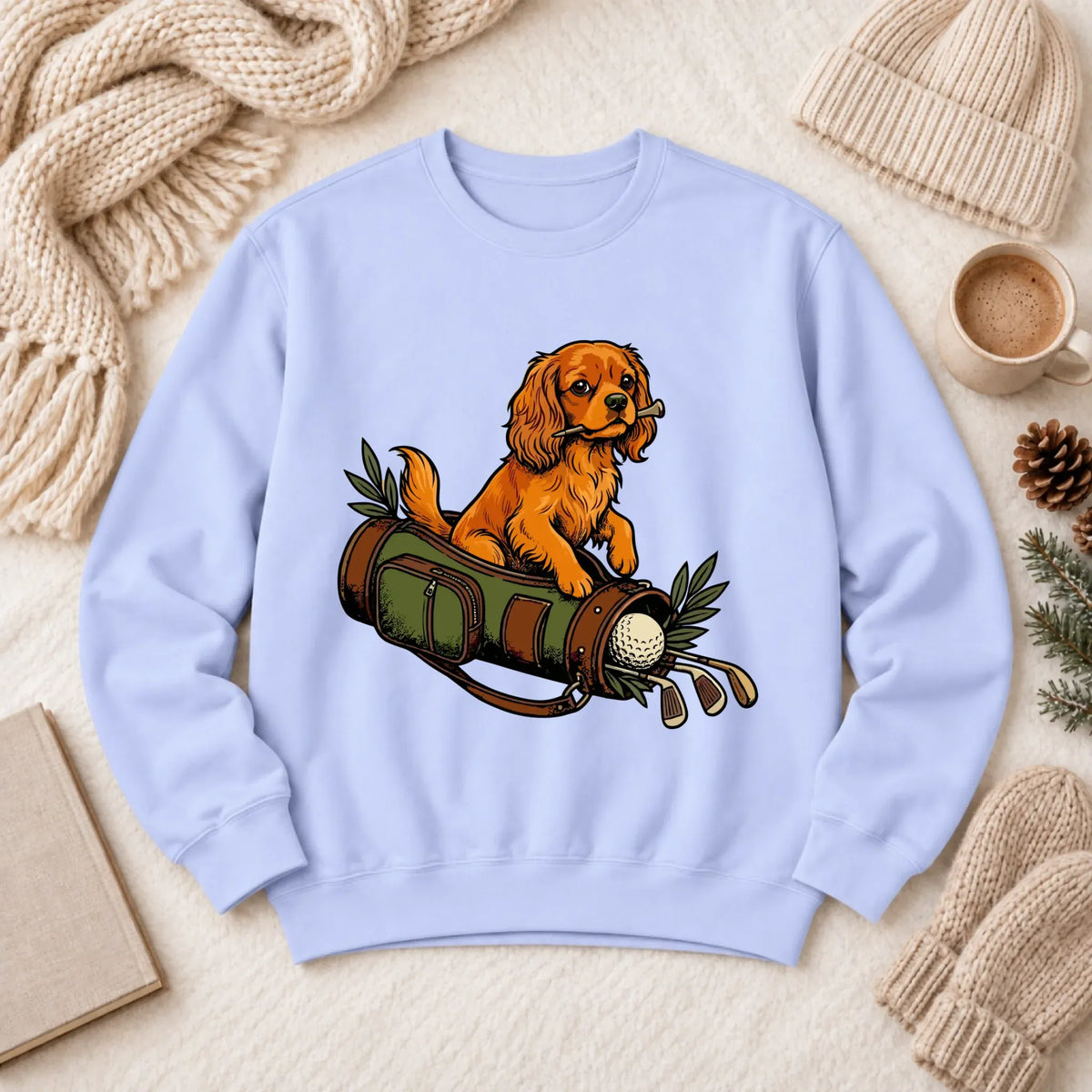 Custom Cavalier Golf Bag Golfer Unisex Sweatshirt Hydrangea