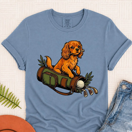 Custom Cavalier Golf Bag Golfer Unisex Tshirt Blue Jean