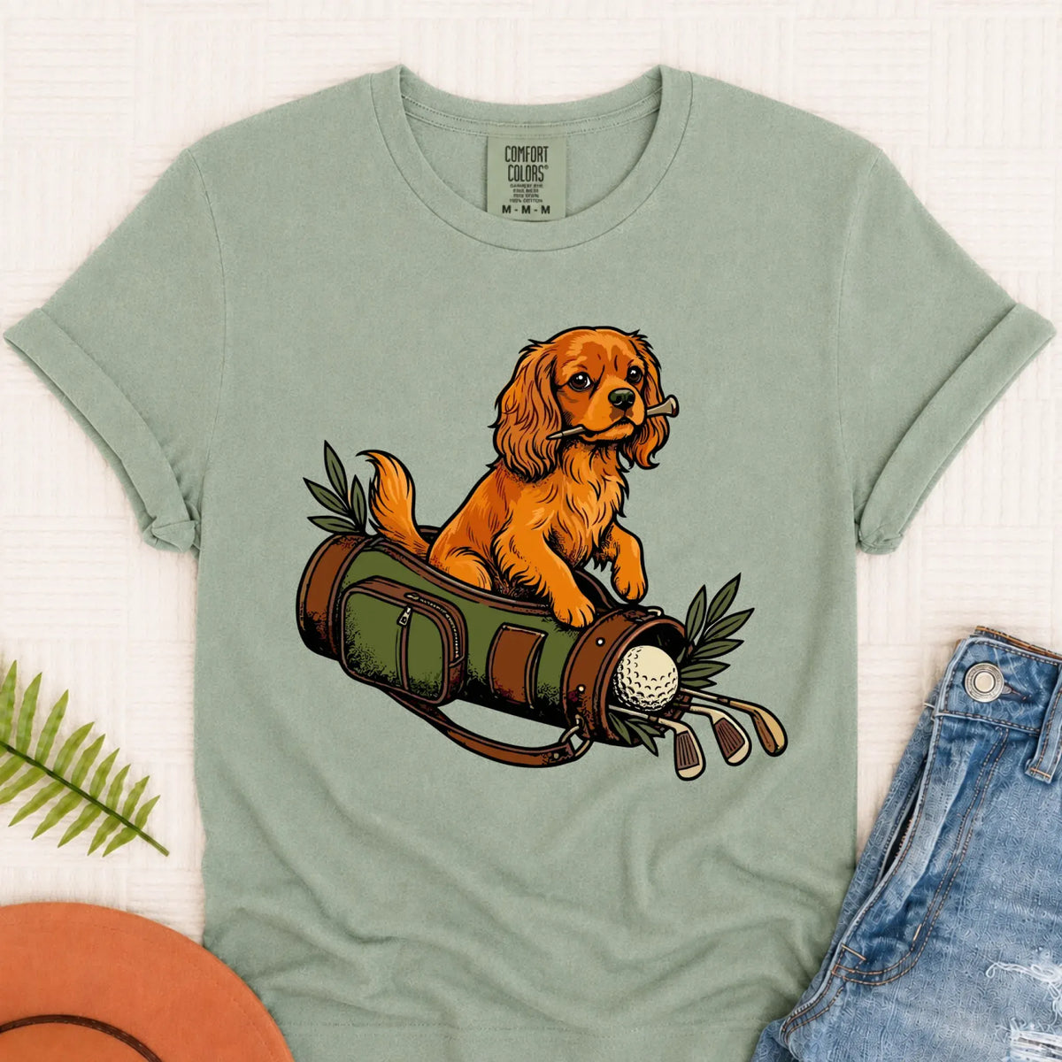 Custom Cavalier Golf Bag Golfer Unisex Tshirt Bay