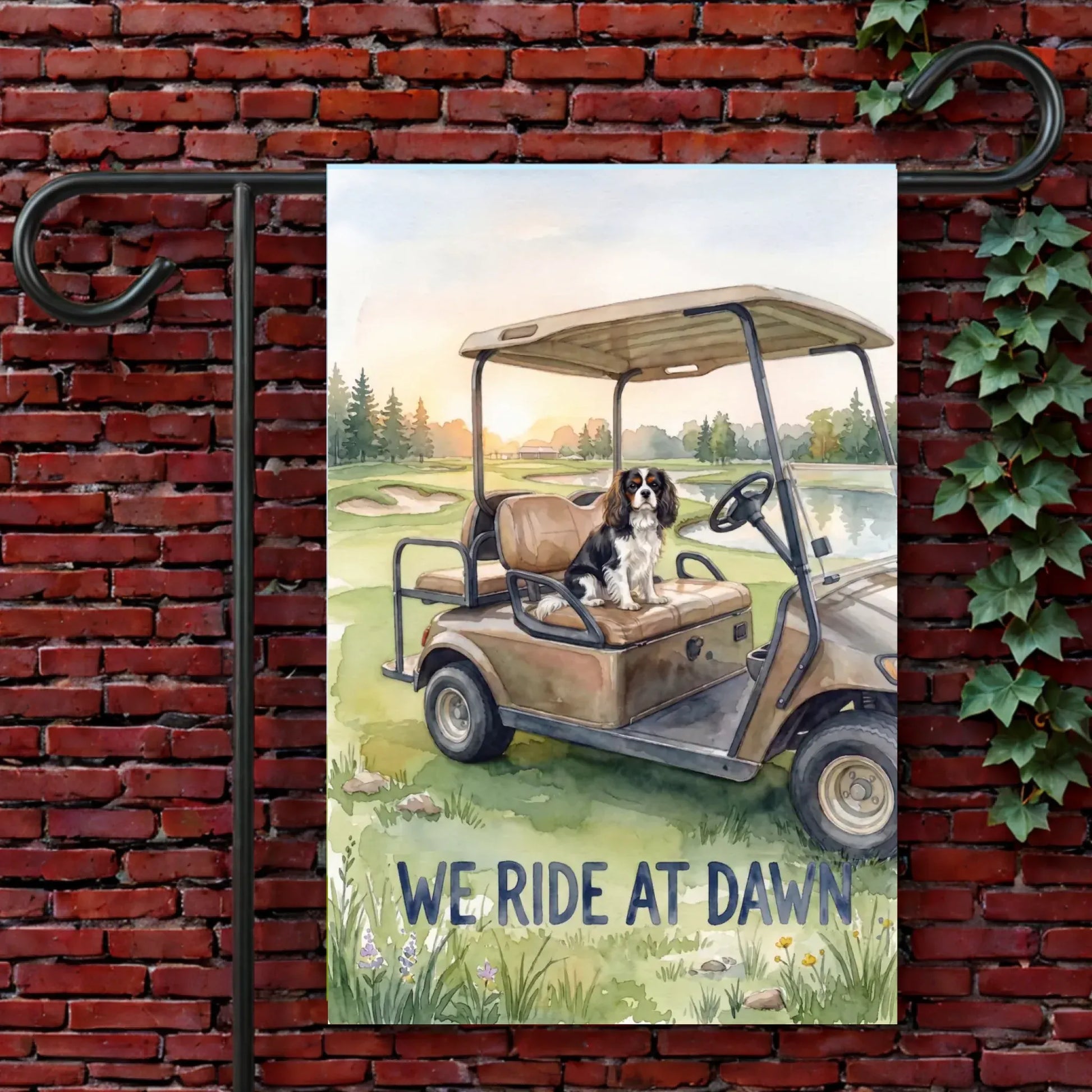 Custom Cavalier Golf Cart Garden Flag 12'' × 18''
