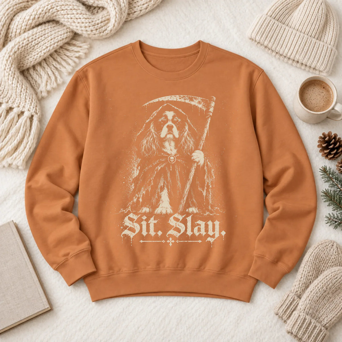 Custom Cavalier Grim Reaper Halloween Unisex Sweatshirt Yam