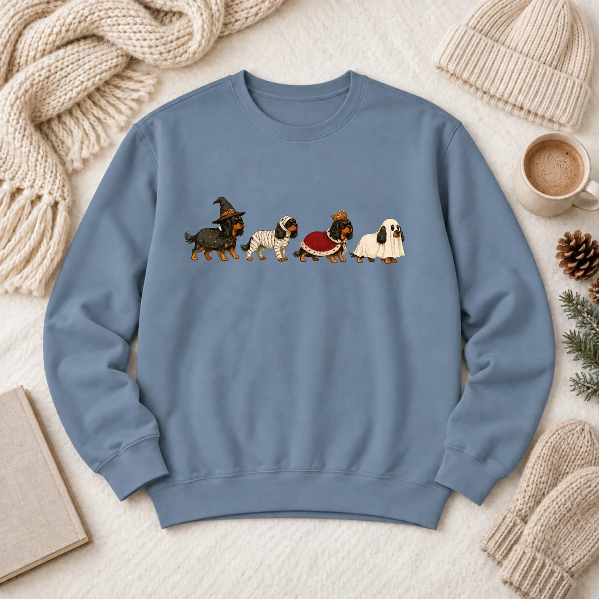 Custom Cavalier Halloween Costumes Unisex Sweatshirt Blue Jean