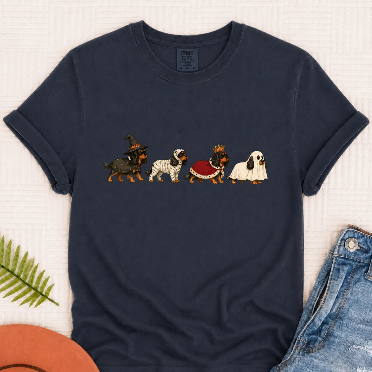 Custom Cavalier Halloween Costumes Unisex Tshirt Navy