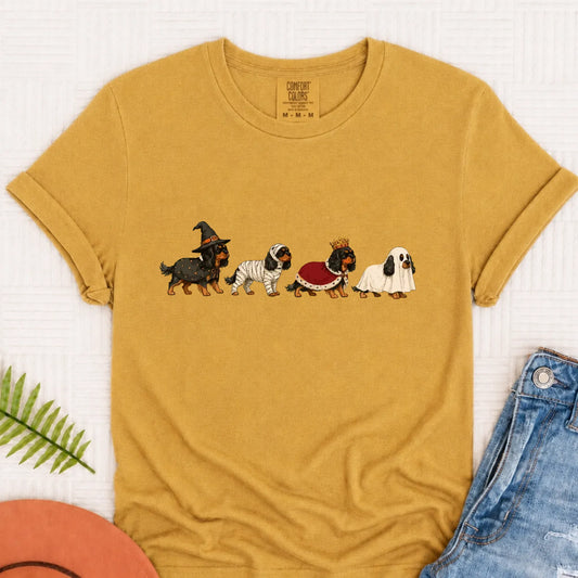 Custom Cavalier Halloween Costumes Unisex Tshirt Mustard