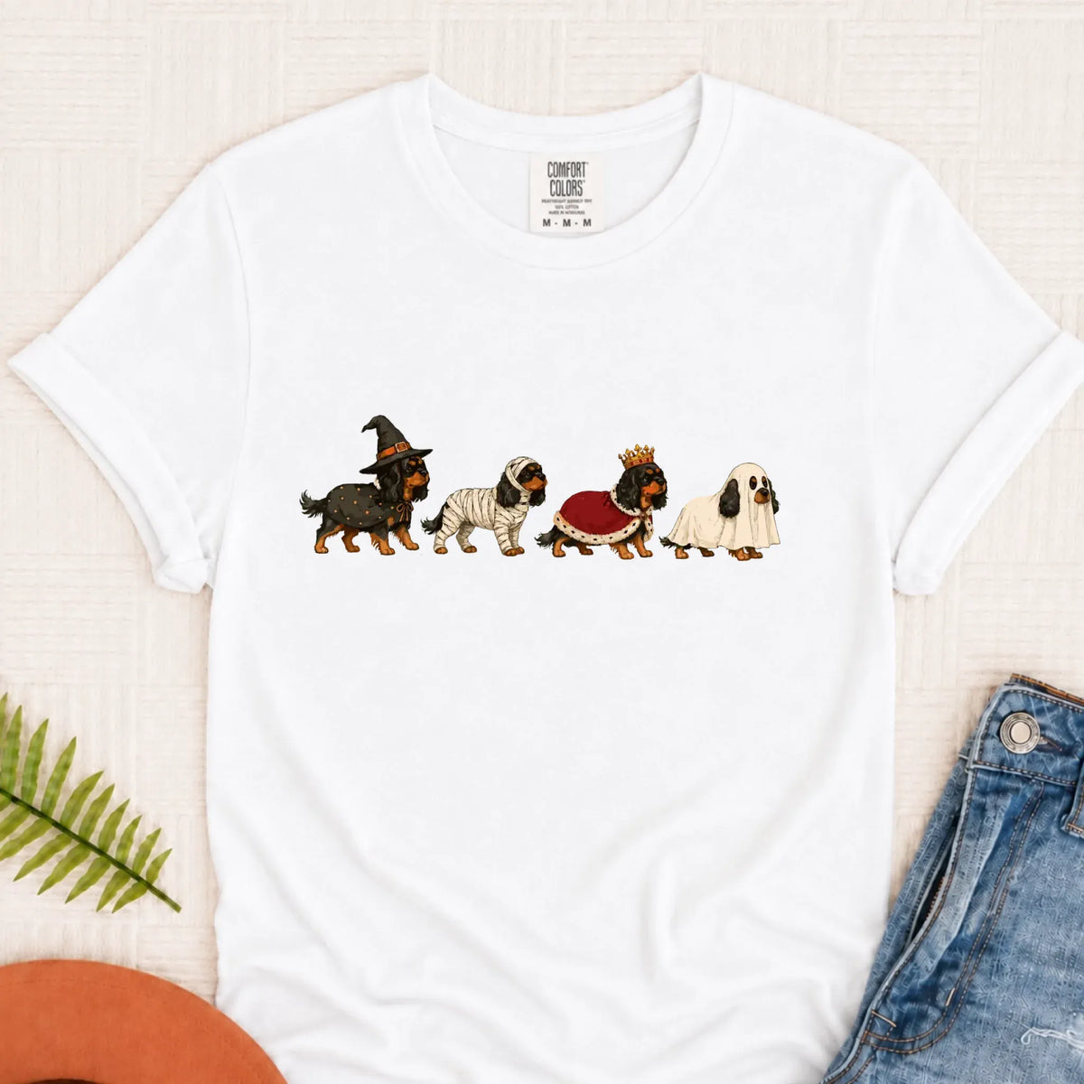Custom Cavalier Halloween Costumes Unisex Tshirt White