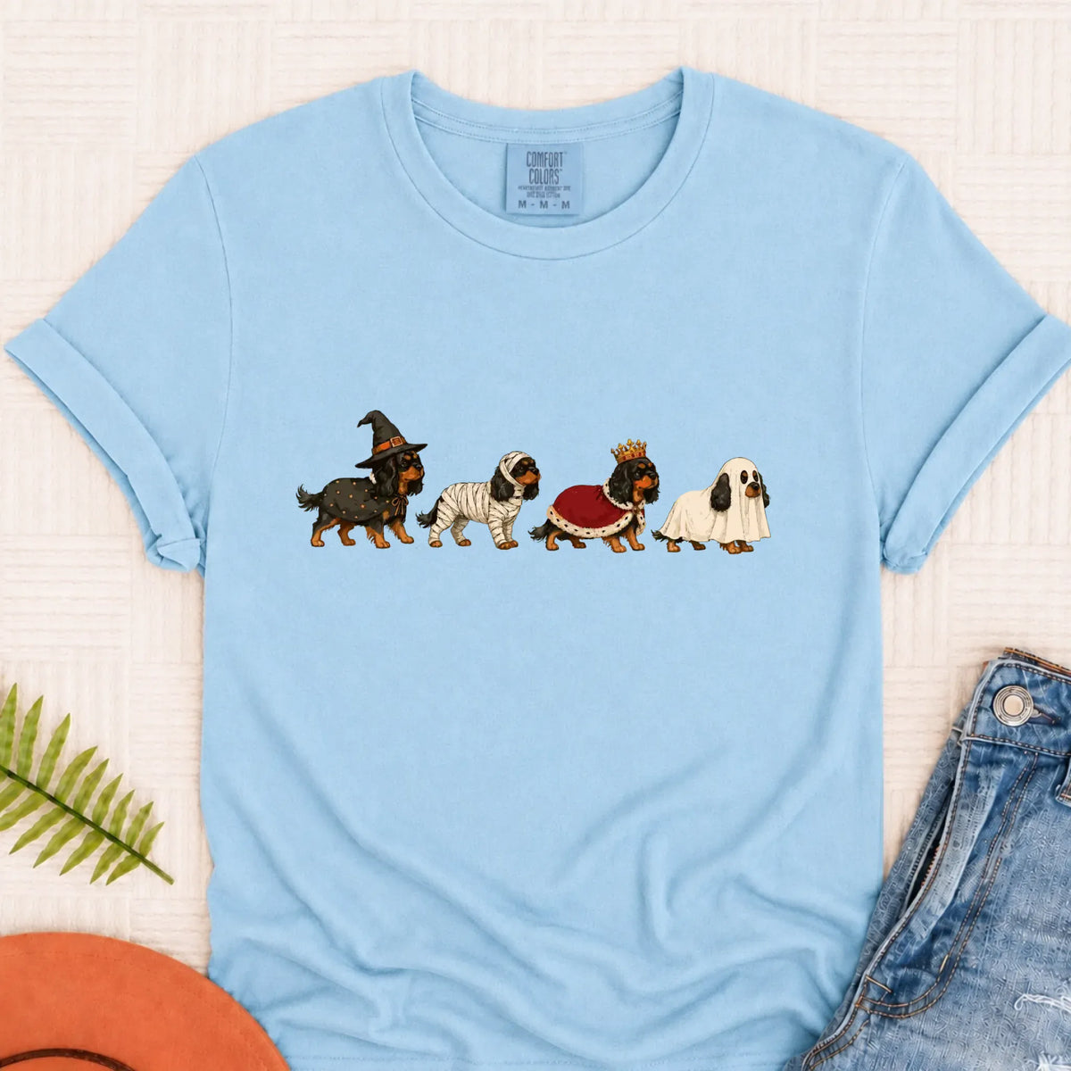 Custom Cavalier Halloween Costumes Unisex Tshirt Chambray