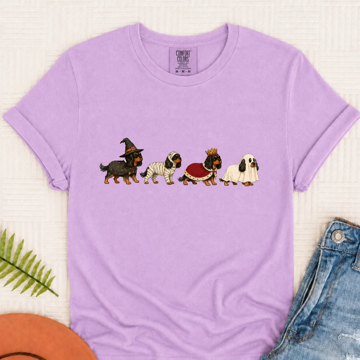 Custom Cavalier Halloween Costumes Unisex Tshirt Orchid