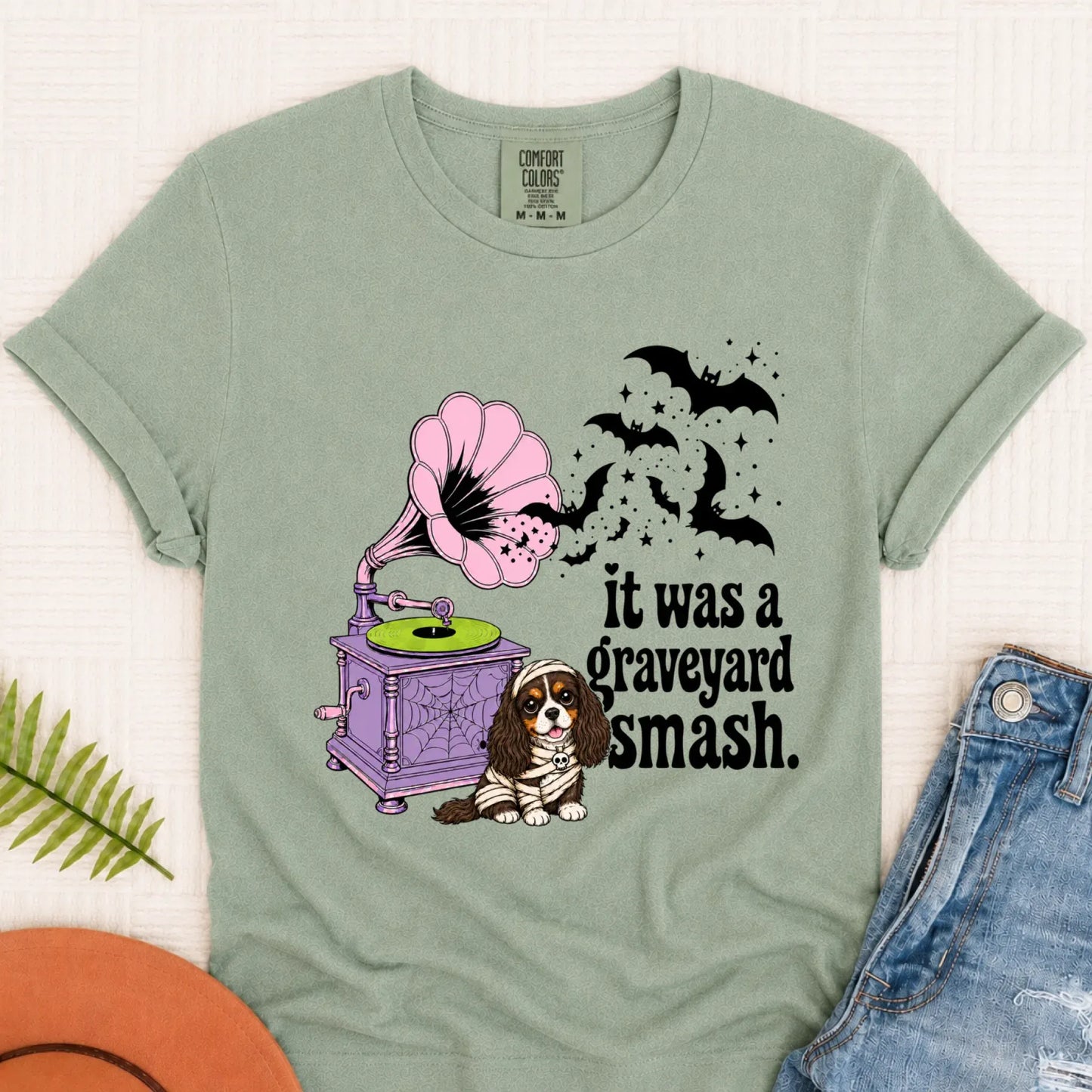 Custom Cavalier Halloween Graveyard Smash Unisex Tshirt Bay